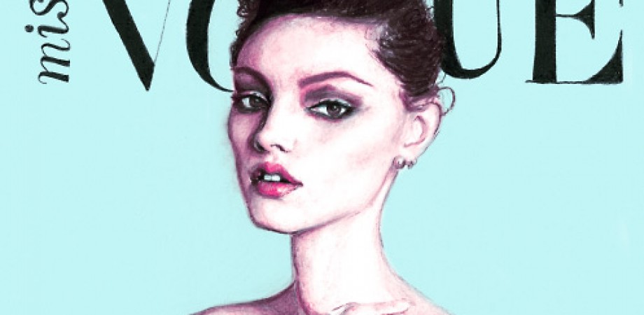 Artist Danny Roberts painted version of miss vogue Australia Cover