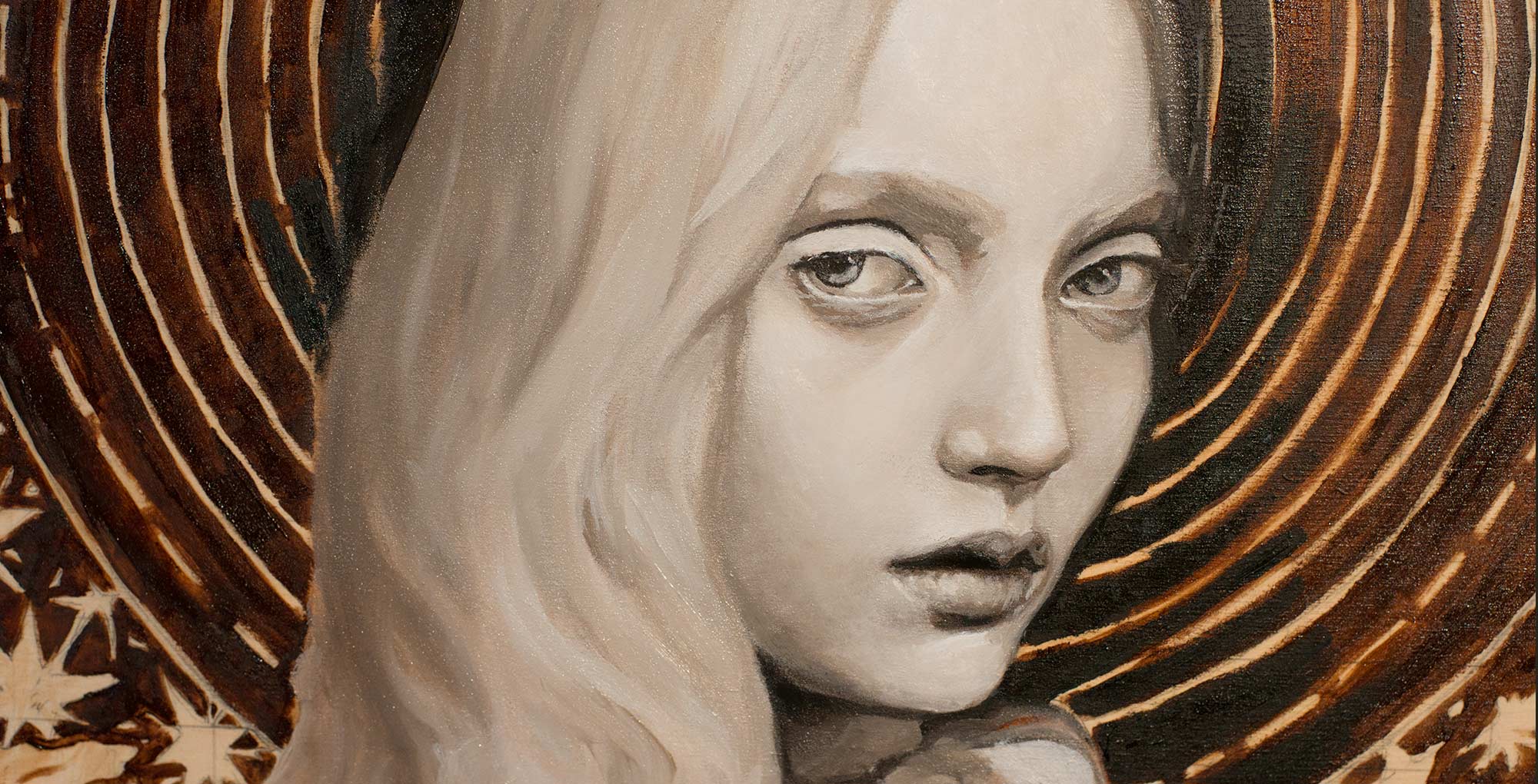 Codie Young Oil Painting Deadlayer Details of face by artist Danny roberts