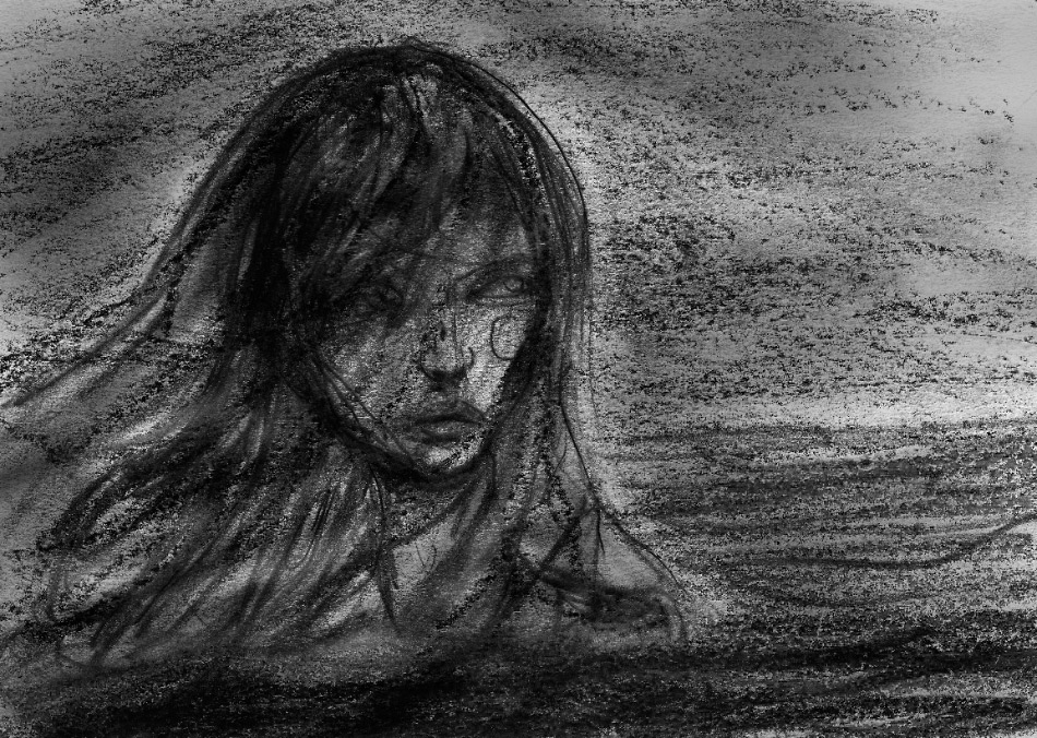 This is a Drawing Danny Roberts sketched of the siren in his story with Sophie Ward and Stacy Dupree Presented by Paper Castle Press