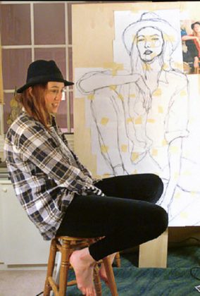 Australian Model/ Writer Sophie Ward sitting and Posing for My Painting