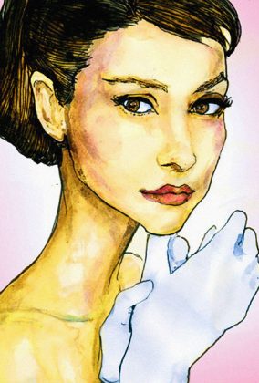 A Portrait of Audrey Hepburn from the movie funny face. Painted by Danny Roberts