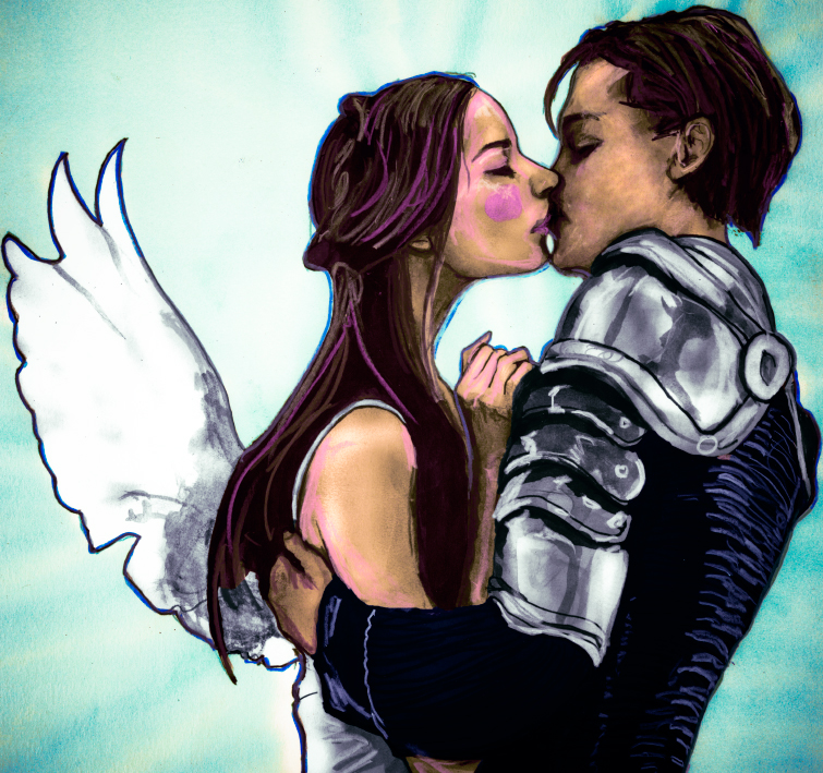 Danny Roberts Painting of Leonardo DiCaprio and Claire Danes from the Movie Romeo and Juliet