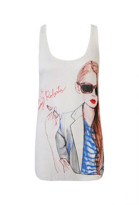 Igor and Andre Artist Danny Roberts painting and tank top for Forever 21 of swedish Style blogger Carolina Engman of FashionSquad.