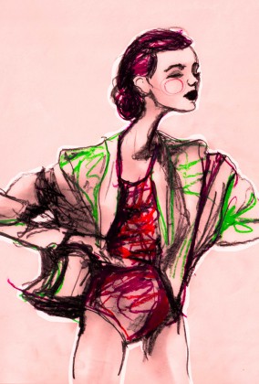 Fashion Artist Danny Roberts Gesture Study sketch of Model Frida Gustavsson for Igor and andre