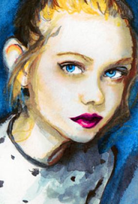 Artist Danny roberts portrait of actress elle fanning speed painting video