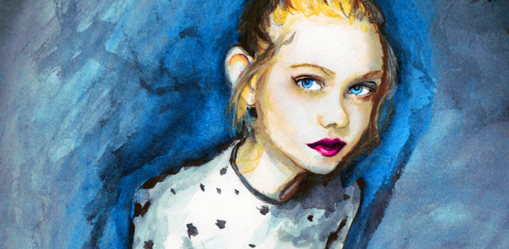 Artist Danny roberts portrait of actress elle fanning speed painting video