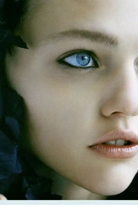 Beautiful inspiration friday photo of Pretty Russian Model Sasha Pivovarova blue eyes the picture is by Photographer Olaf Wipperfürth
