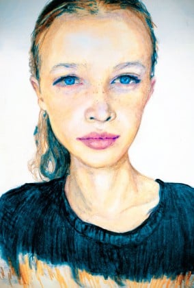 Artist Danny Roberts portrait of IMG Models Developement new face model from Denmark Anna Lund Sorensen