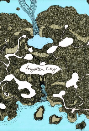 A Map drawing from Artist Danny Roberts and David Roberts Forgotten City Map