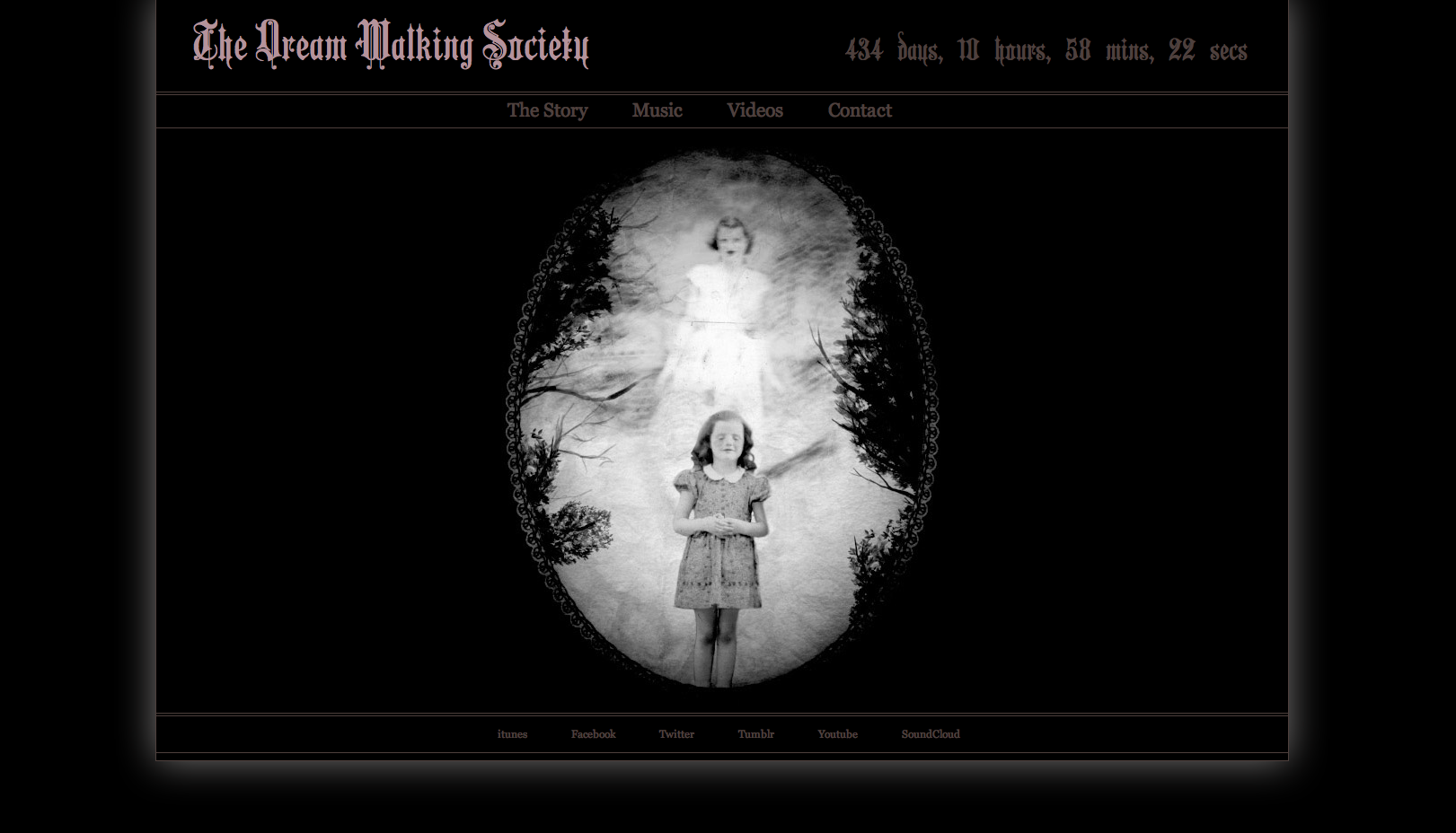A screen shot of the dream walking society web