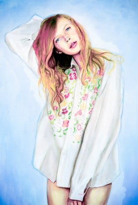Artist Danny Roberts Painting drawing of IMG Model Anna Lund Sorensen