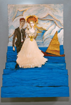 Artist danny roberts Lovers by the sea 3d build up inspired by Jessica stam marc jacobs