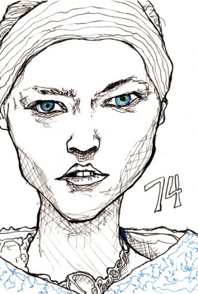 Excerpt from Danny Roberts' character sketchbook, and this illustration is a drawing he did of Sasha Pivovarova
