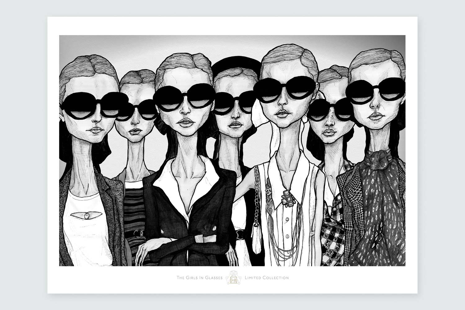 Artist Danny Roberts Girls in glasses iconic Chanel limited edition Print