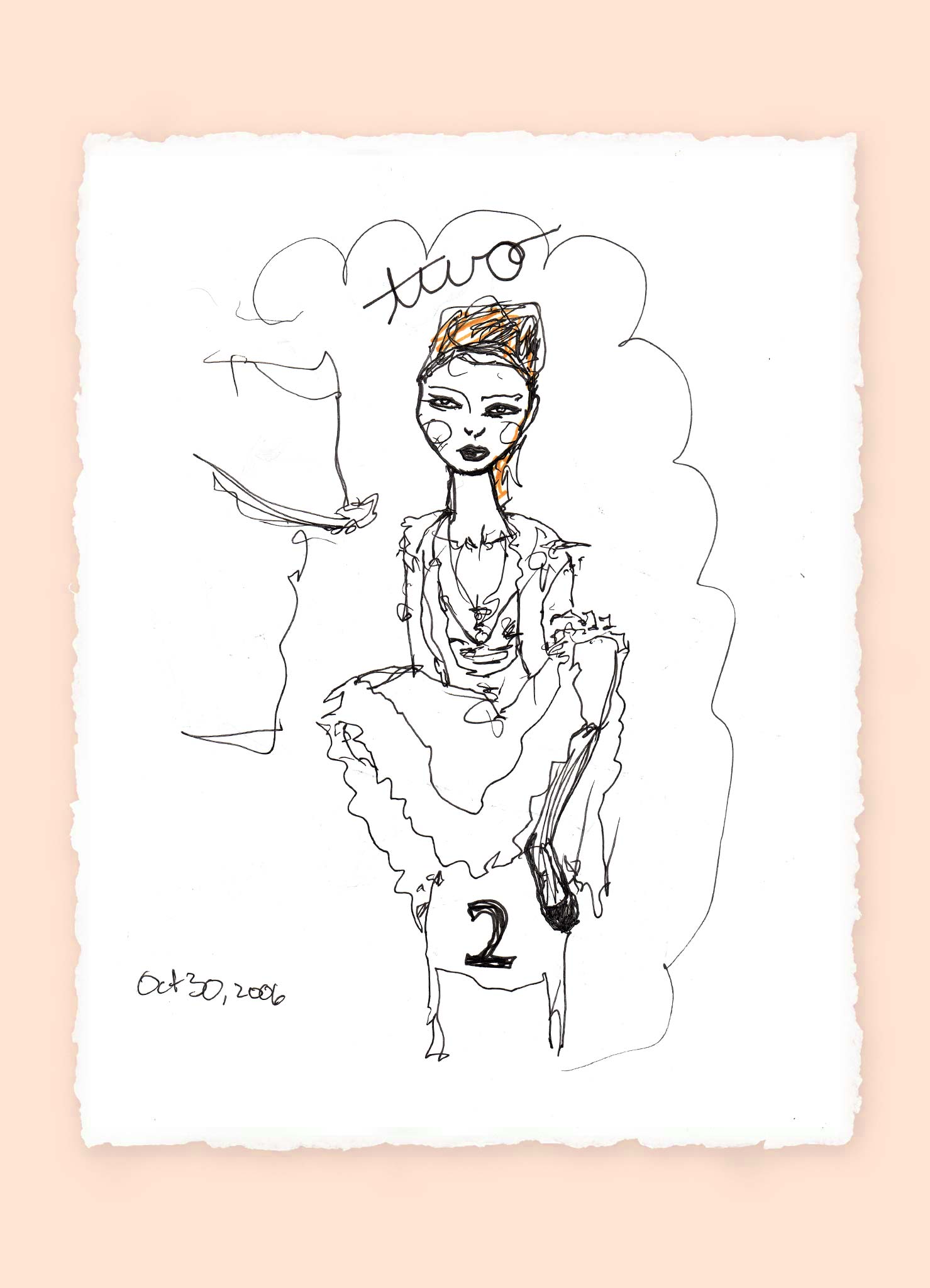 Artist Danny Roberts Print of Lily Cole Character sketchbook number 2