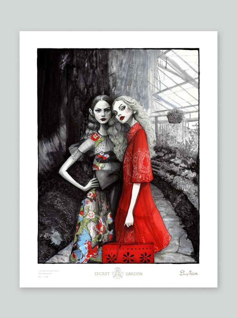 Artist Danny Roberts of Igor and andre Fashion Illustration Limited Edition Print of Red Valentino Spring 2020