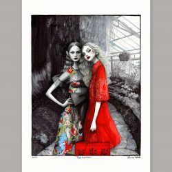 Red Garden, Original Artwork by Danny Roberts featuring Red Valentino Spring 2020 collection