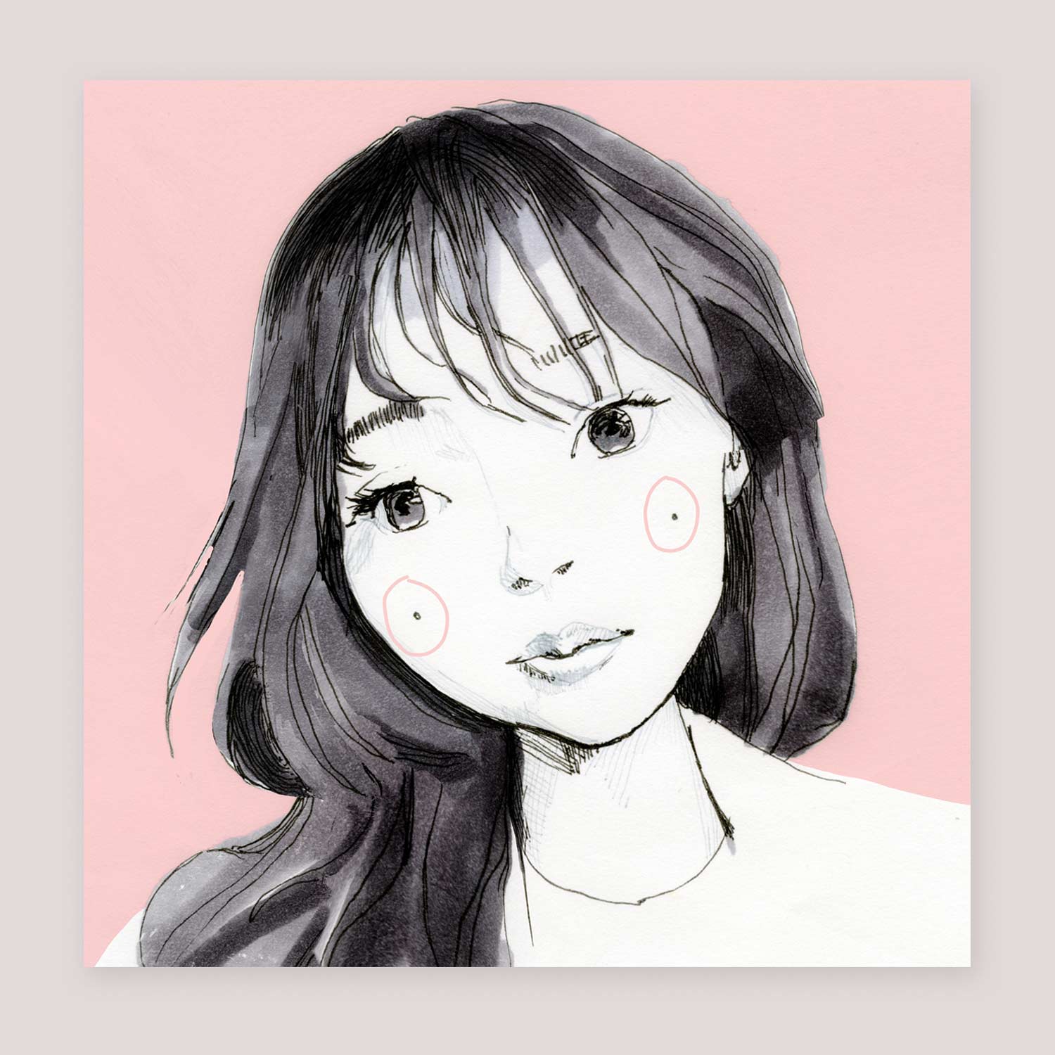Yuki Nana Kato pink Study sketch square print