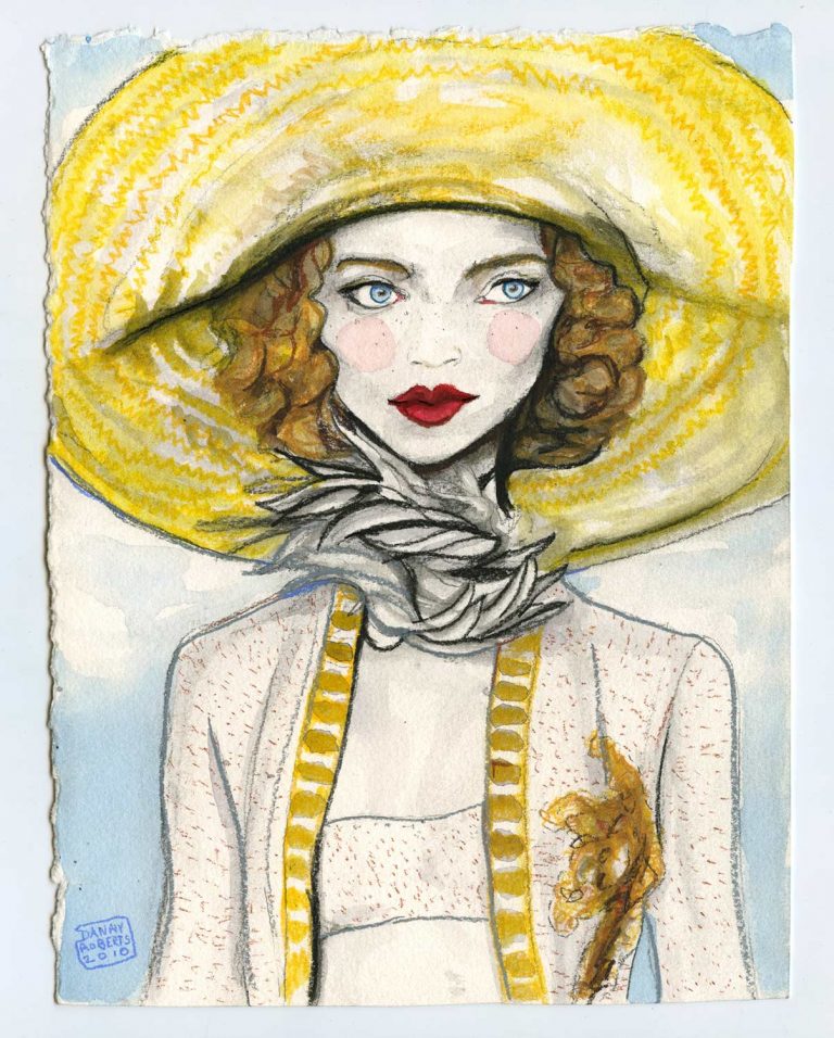 Water color painting was inspired by Marc Jacobs Spring 2011 Collection by Fashion illustrator Danny Roberts.