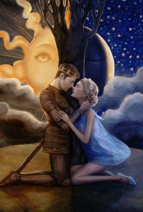 the day boy and night girl Painting by Artist Danny Roberts